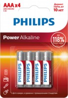 Купить аккумулятор / батарейка Philips Power Alkaline 4xAAA: цена от 99 грн.