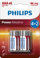 Купить акумулятор / батарейка Philips Power Alkaline 6xAAA: цена от 129 грн.