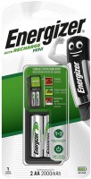 Купити зарядка для акумуляторної батарейки Energizer Mini Charger + 2xAA 2000 mAh  за ціною від 951 грн.