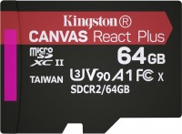 Купити карта пам'яті Kingston microSDXC Canvas React Plus за ціною від 459 грн.