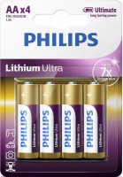 Купить акумулятор / батарейка Philips Ultra Lithium 4xAA: цена от 317 грн.