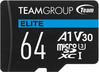 Купити карта пам'яті Team Group Elite microSDXC A1 V30 UHS I U3 (64Gb) за ціною від 162 грн.