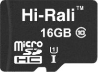 Купити карта пам'яті Hi-Rali microSDHC class 10 UHS-I U1 + SD adapter (microSDHC class 10 UHS-I U1 16GB + SD adapter) за ціною від 120 грн.