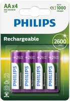 Купить аккумулятор / батарейка Philips MultiLife 4xAA 2600 mAh  по цене от 589 грн.