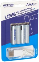 Купить аккумулятор / батарейка Beston 4xAAA 400 mAh USB Type-C: цена от 569 грн.