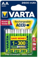 Купить аккумулятор / батарейка Varta Rechargeable Accu 4xAA 2600 mAh: цена от 649 грн.